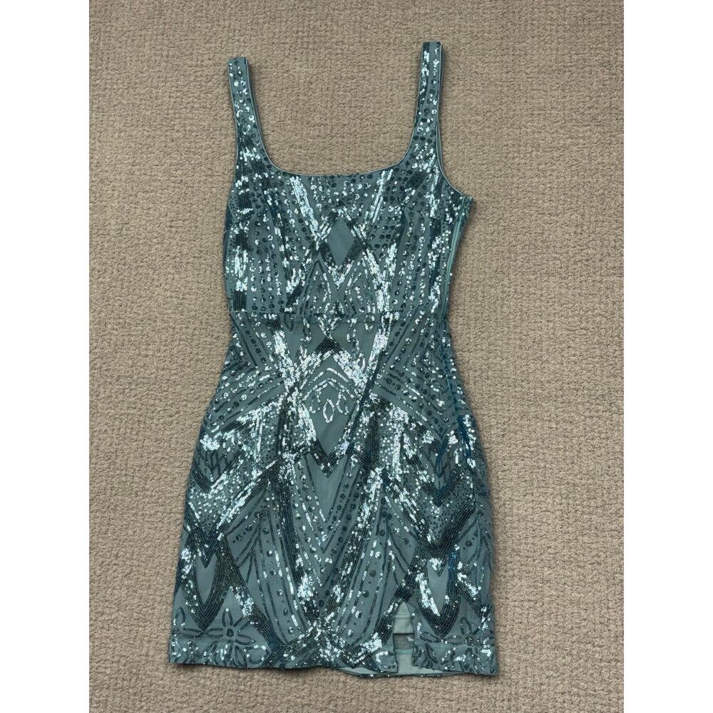 Lulus Light Blue Sequined Sleeveless Formal Dress Size S #68379 - Picture 1 of 3